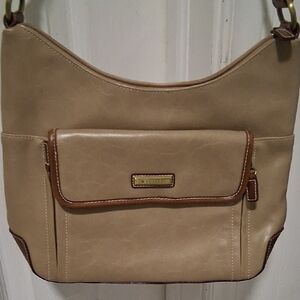 Rosetti Tan Shoulder Bag with Brown Trim